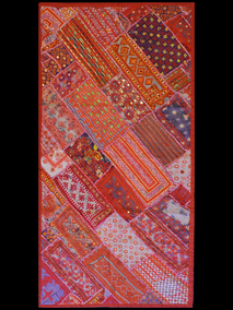 20606-2 Patchwork de tela brodada a mà