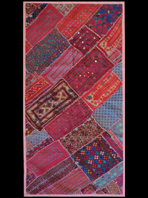 20606-3 Patchwork de tela brodada a mà