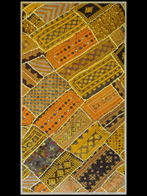 20606-1 Patchwork de tela brodada a mà