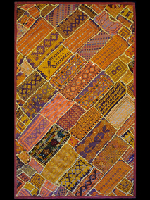 20607-4 Patchwork de tela brodada a mà