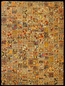 20749 Patchwork de tela brodada a mà